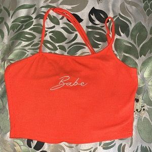 Orange crop top